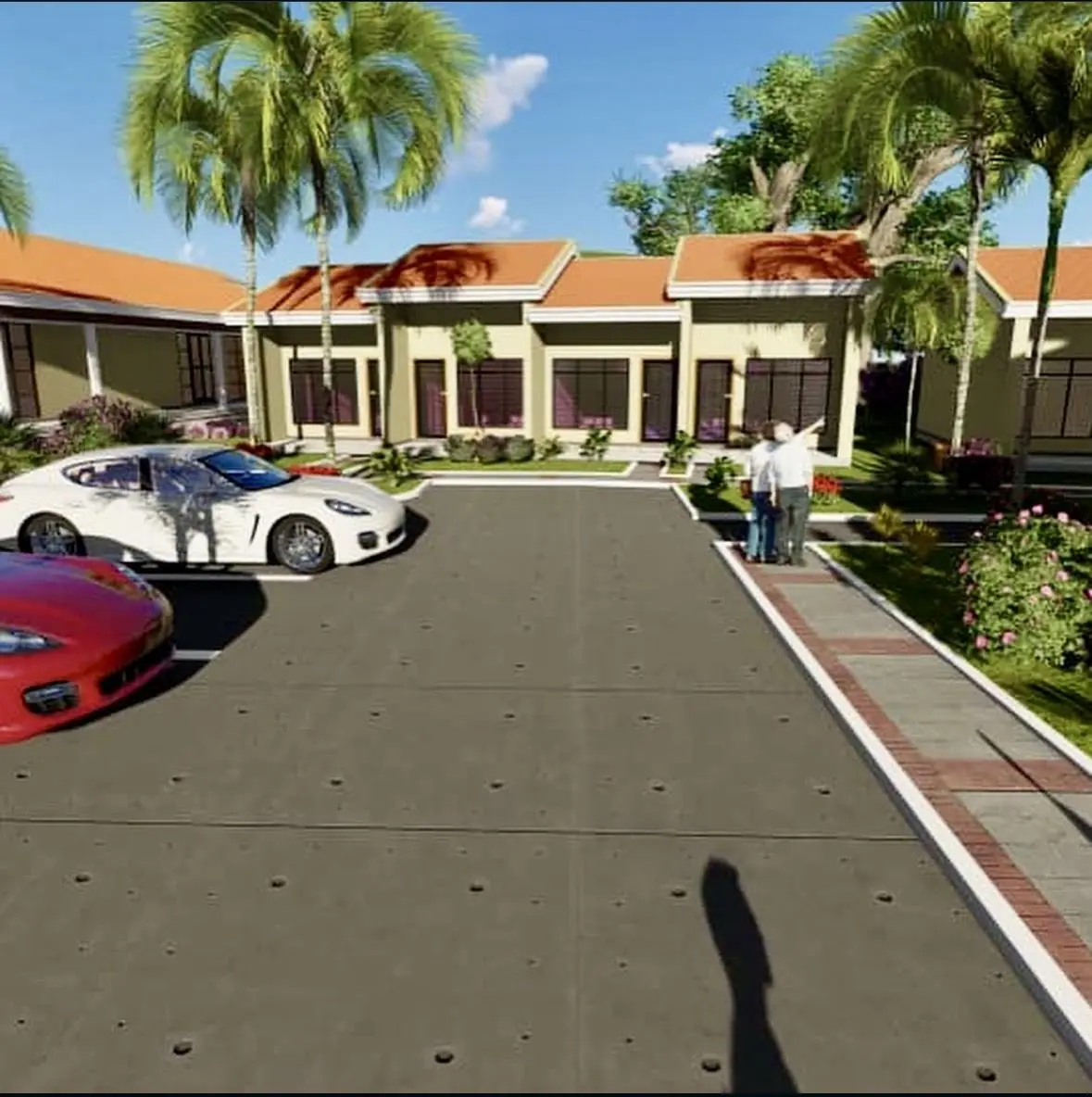Design visualisation: guest units and parking